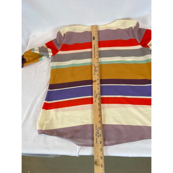 Cremieux women's striped long sleeve top size Large - polyester - gently worn - Picture 9 of 10